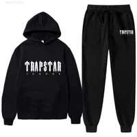 UKHJ مجموعات ملابس الأطفال Tracksuit Trend Hooded 2 قطع وضعت هوديي قميص Sweatshirt Sportwear للركض الزي Trapstar Boy 221028