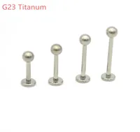 Grade 23 Titanium Lip Bar Stud Labrets Rings Ear Stud Tragus Body Piercing Jewelry Monroe G23 Helix Earrings1335795