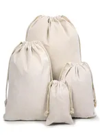 Canvas Drawstring Pouches 100 Natural Cotton Laundry Favor Holder Fashion Jewelry Pouches5784852