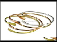 Bangle Bracelets Jewelry Drop Delivery 2021 Mylongingcharm 10PcsLot Blank Brass Smooth Oval Stacking Bracelet Open Cuff Bangles F3748831