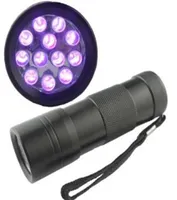 DHL395400NM Ultra Violet UV Light Mini Portable 12 LED UV Flashlight Torch Scorpion Detector Finder Black Lightuv121797321
