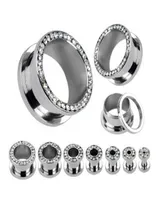 mix 416mm 80pcslot Clear Crystal Ear Gauges Flesh tunnel plug Helix Piercing body jewelry pirsing4802012