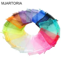 Mjartoria 200pcs Mixed Organza Jewelry Bags Pouches 10x15cm Wedding Christmas Gift Bag Drawstring Pouches Jewelry Packaging Displa4539631