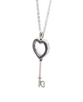 Valentine039S Day Floating Locket Heart Key Necklace 925 Sterling Silver Jewelly Necklace Pendant for Women EuropeanJewelry 8933000