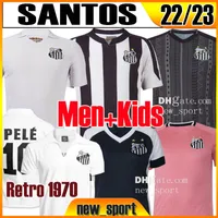 22 23 Santos Soccer Jerseys Retro #10 Pele Felipe Jonatan Kaio Ramos Jorge Pinto Pato Sanchez Libertadores 2022 2023 Finale shirts Camisa S.F.C. Mannen Kids Football Jersey