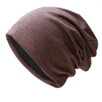 Beanies Men's Women's Lightweight Slouch Solid Color編み帽子帽子ソフト秋の冬の屋外暖かいユニセックスの頭蓋骨