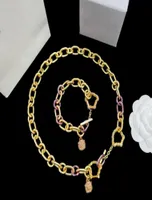 Punk Designed Thick Chain Bangle Choker Necklaces Medusa Head Portrait Pattern Pendant Women039s Jewelry Sets Banshee 18K Gold 8443018