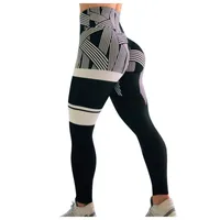 Leggings da yoga leggings sport women fitness pantaloni a strisce a strisce sollevando la vita alta scricchiola
