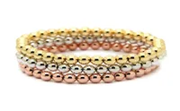Whole 10pcslot 6mm 24k Real Gold Rose Gold Platinum Plated Round Copper Beads Men Woman Birthday Giftsストレッチブレスレット5090869