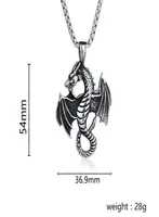 Colliers pendants titanium en acier flamme dragon punk collier rétro mode homme en acier inoxydable et jeans de feu pendant 13707032