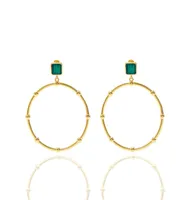 Luxe sieraden Vrouwen Designer Fouten Gold Malachite Hoop Huggie Ins Fashion Earrings en Diamond Clavicle Keten Sieraden Pakken8606948
