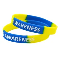 100PCS Down Syndrome Awareness Silicone Bracelet Segmented Color A Great Message to Carry In Case Emergency7876739