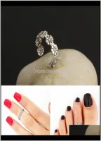 Anéis vintage pequenas margaridas articulações de flores praia retro esculpida anel de toe anel de ponta de ponta de joalheria feminina krk2x ce6mw3222159
