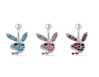 Luxury Designer Brand Navel Bell Button Rings Hypoallergenic Piercing Rabbit Bunny Belly Ring Play Boy Dangle Available7558227