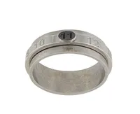Rotatable cyfrowe grawerowanie 925 Srebrny stary pierścień podwójna warstwa nakładająca się logo Dekompresja AllMatch Trend Jewelry4110300