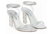 豪華な女性Aquazzuras Aura Plexi Sandal Shoes Design High Plateau Bridal Black Wedding Party Lady High Heels with Box 35434462961