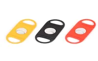 New 4 Colors Portable Cigar Cutter Plastic Blade Pocket Cutters Round Tip Knife Scissors Manual Stainless Steel Cigars Tools 9x391225691