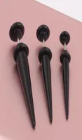Ear plug tunnel P19 60pcsmix 2 size Black acrylic body jewelry fake ear taper flesh plug tunnel3674028