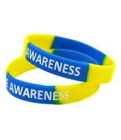 100PCS Down Syndrome Awareness Silicone Bracelet Segmented Color A Great Message to Carry In Case Emergency9745461
