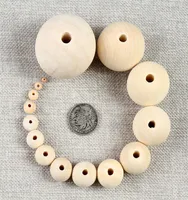 Perles d'espaceur en bois naturel 10121416182025303540 mm pour le bracelet ￠ charme Bijoux Baby Teether Berons en bois8010219