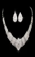Amandabridal 3 couleurs pas cher argent cristal diamant diamant bijoux de bijoux boucles d'oreilles avec collier pour accessoires de mariage 20191875595