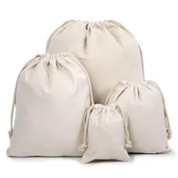 Canvas Drawstring Pouches 100 Natural Cotton Laundry Favor Holder Fashion Jewelry Pouches4887316