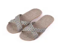 Pantofole Suihyung Flax Women Uomini Scarpe da casa per interni Cintura di lino in tessuto Slide piatti casual Flip Flip Sandali estivi1922685