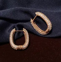 Diamond Zirconia Circular Small Hoop örhängen Fashion Luxury Designer Clip on Earrings Jewelry for Girls Women Present Box Silver POS4256973