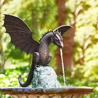 Garden Decorations Creative Water Fountain Spray Dragon Statue Resin Waterscape Sculpture Outdoor Pool Pond Decoration