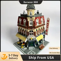 Bloco 2133pcs City Street View Series Make Cafe Corner Model Building S Bricks Children Toys Christmas Gift Compatible 10182