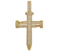 Hip Hop Jewelry Diamond Nail Cross Necklace Pendant Gold Silver Plated Iced Out Zircon med Rope Chain1131381