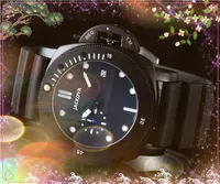 Классическая атмосфера Большой циферблат Quartz Mens Watch 50 мм светящихся бизнес -бизнеса Швейцария Auto Date Президент Толщина резиновые ремни. Супер яркие подарки