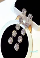 new ins luxury designer diamond rhinestone zircon exaggerated dangle chandelier stud fashion earrings for woman girls1027772