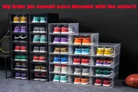 1pcs transparente Plastikschuh -Aufbewahrungsboxen Clear Sneakers AJ Display Hülle Hightops Fußball Box Stackable S Cabinet7769007