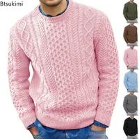 Hommes s t shirts automne chélat d'hiver rose décontracté pull-tricot doux pull moteur de vêtements massifs solide jersey chariot harajuku mâle 230107