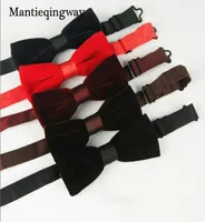 Mantieqingway Men039s Bow Ties Velvet Groom Barry Wedding Bowties рубашка галстук с твердым цветом черный красный галстук для Men16065971