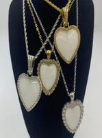 Sublima￧￣o em branco Cristal Heart Penar Jewelry Jewelry Transfer Diy Consumits7452701