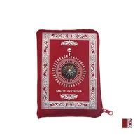 Tapetes isl￢micos tapete isl￢mico port￡til tapete com z￭per com z￭per com bolso de viagem Pocket Pocket Muslim Bapetes Adora￧￣o B 144 K2L Drop Delivery Ho dhpi6