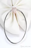 Designer Jewelry 925 Silver Bracelet Charm Bead fit Pandora Bangle Rose Gold plated Crystal CZ Pave Slide Bracelets Beads European4357017