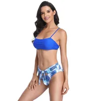 Swimwear para mujeres Nancy Tino Bikini Set de cintura alta 2023 Store Sexy Split estampado Tubo Top Swimsuit Beach