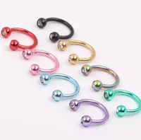 Plated colors nose stud N17 100pcslot body piercing jewelry stainless steel nose hoop ring5449566