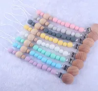 Baby Pacifier Clips Silica Gel Pacifier Soother Holder Beaded Clip Chain Nipple Teether Dummy Strap Chain Baby Shower Gift BPA Fre7561920