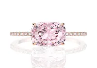 18k Rose Gold Pink Sapphire Diamond Ring 925 Sterling Silver Party Wedding Band Rings For Women Fine Jewelry3349021