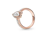 925 Sterling Silver Rings Zircon cubic for Pandora Fashion Ring Valentines Day Rose Gold Wedding Wedding Whith Box 7740972
