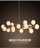 North Europe LED creative modo DNA pendant light 1618 Globes glass lampshade chandelier LED lighting fixture3391924