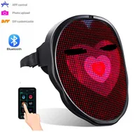 Bluetooth LED Mask Masquerade Toys APP Control RGB Light Up Programmable DIY Picture Animation Text Halloween Christmas Carnival C3690512