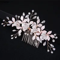 Rose Gold Silver Hair Combs Elegant Wedding Headpieces Tiaras Sparkle Crystals Women Headwear Hairpin For Prom Party Ladies Hair Accessories Jewelry Cl1666