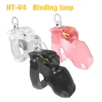 Beauty Items BDSM CBT Male Chastity Device HT V4 Penis Ring Bondage Natural Resin outdoor Cock Cage with Binding Loop GAY sexy Toy
