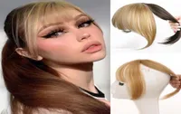 Syntetiska peruker Houyan Bangs Wig Piece Natural 3D French Li Luhua Black Replacement Twocolor Block Fake6016911