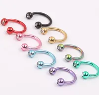 Plated colors nose stud N17 100pcslot body piercing jewelry stainless steel nose hoop ring6947273